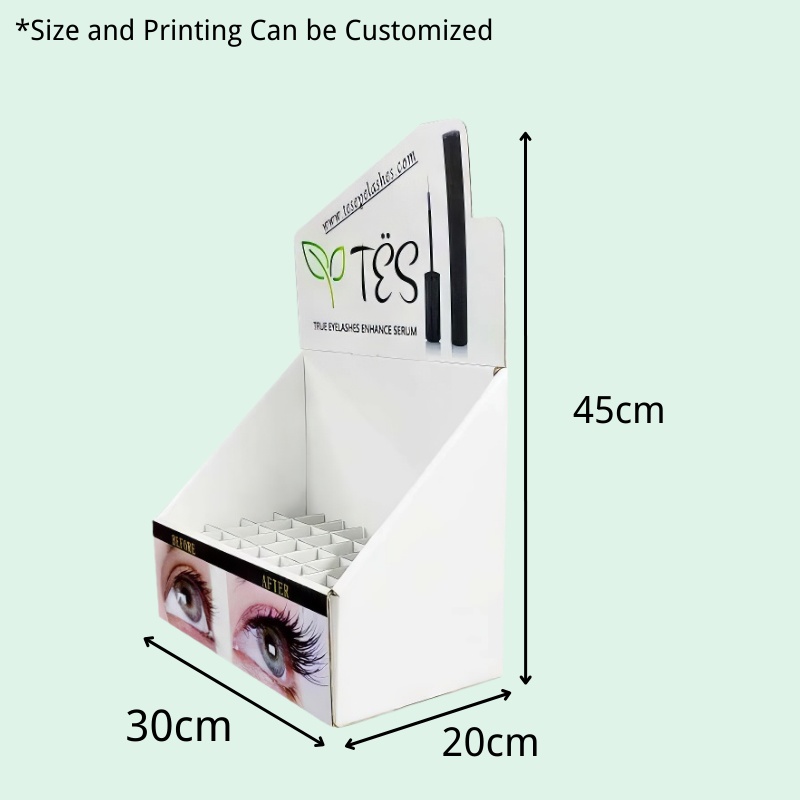 Custom POP Corrugated Counter Display for eyelash brush with Hole Insert-Holidaypac