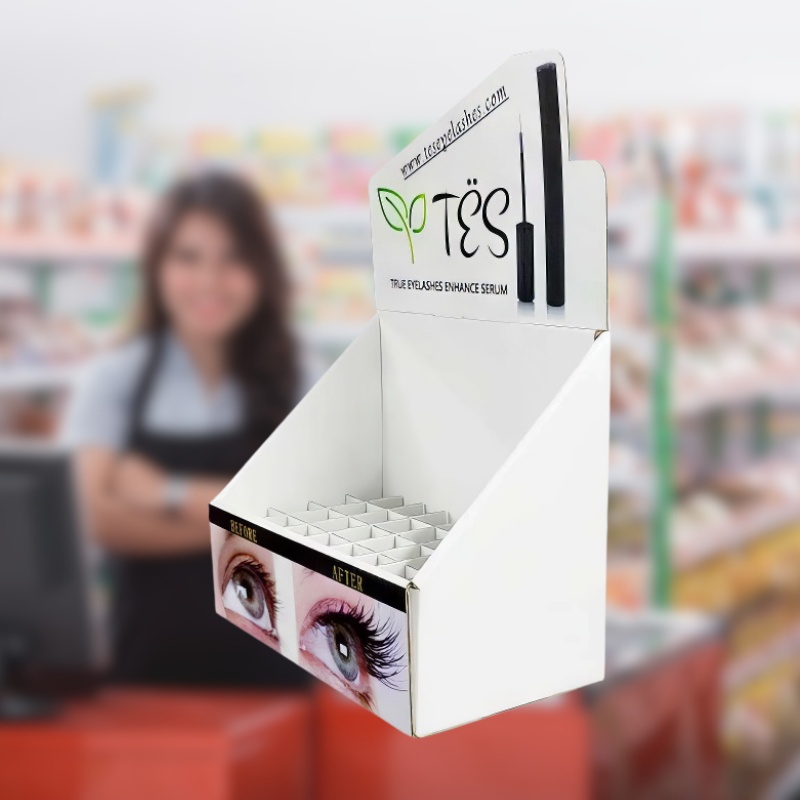 Custom POP Corrugated Counter Display for eyelash brush with Hole Insert-Holidaypac