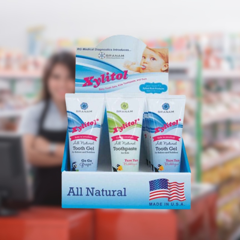 Custom Advertising Cardboard Counter Top Display for Toothpaste-Holidaypac