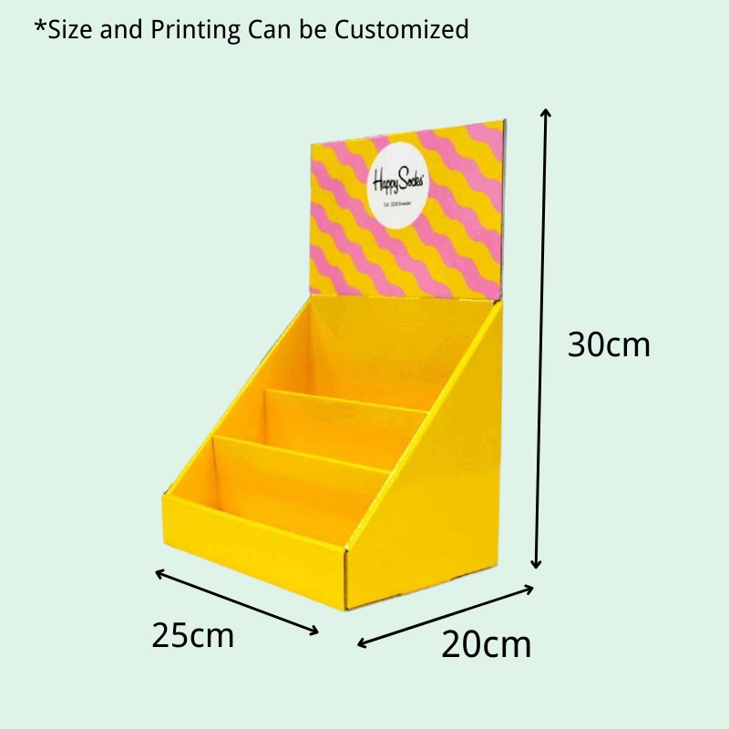 Wholesale Custom LOGO Size PDQ Cardboard Display Desktop Paper Shelf Corrugated Paper Display Stand - Holidaypac