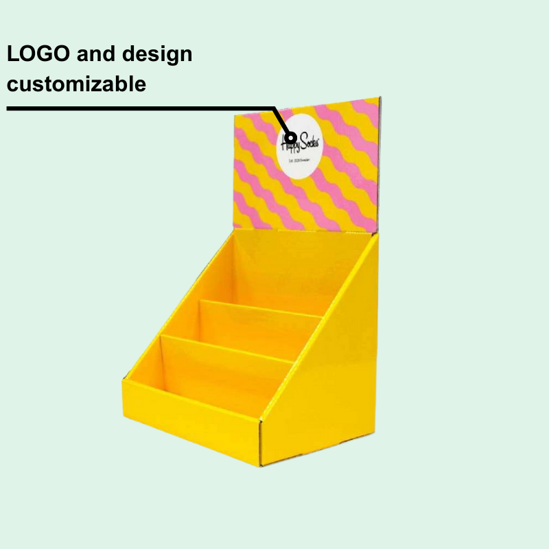Wholesale Custom LOGO Size PDQ Cardboard Display Desktop Paper Shelf Corrugated Paper Display Stand - Holidaypac