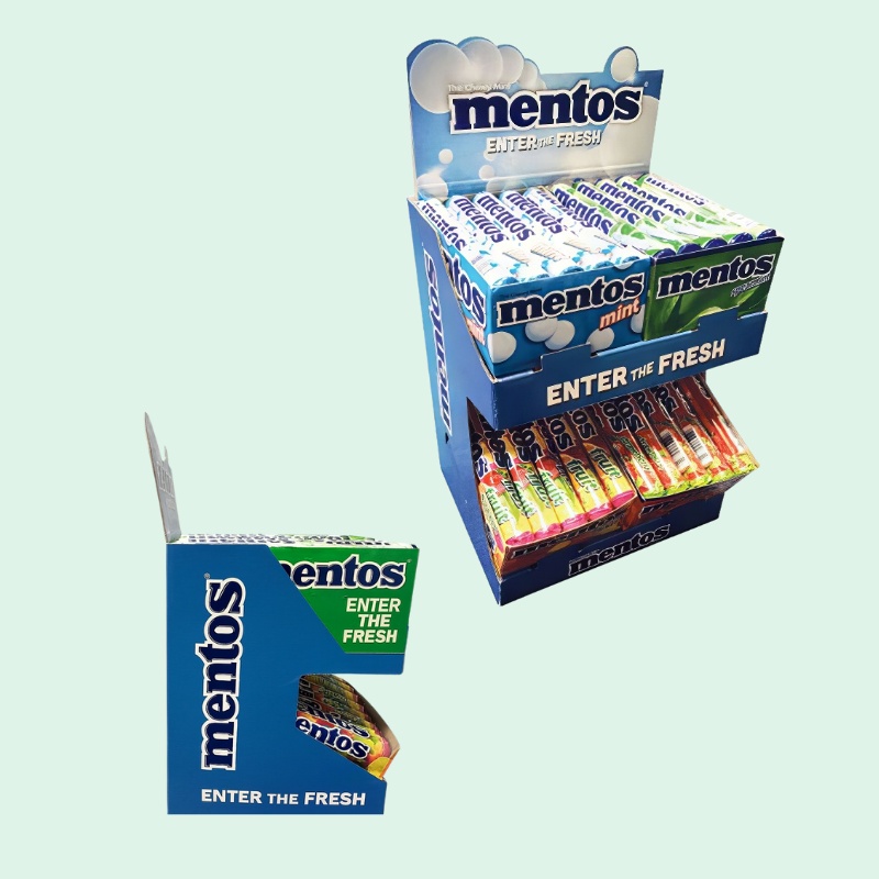 Custom Food Cardboard Counter Display for Candy and snacks with 2 Shelfs-Holidaypac