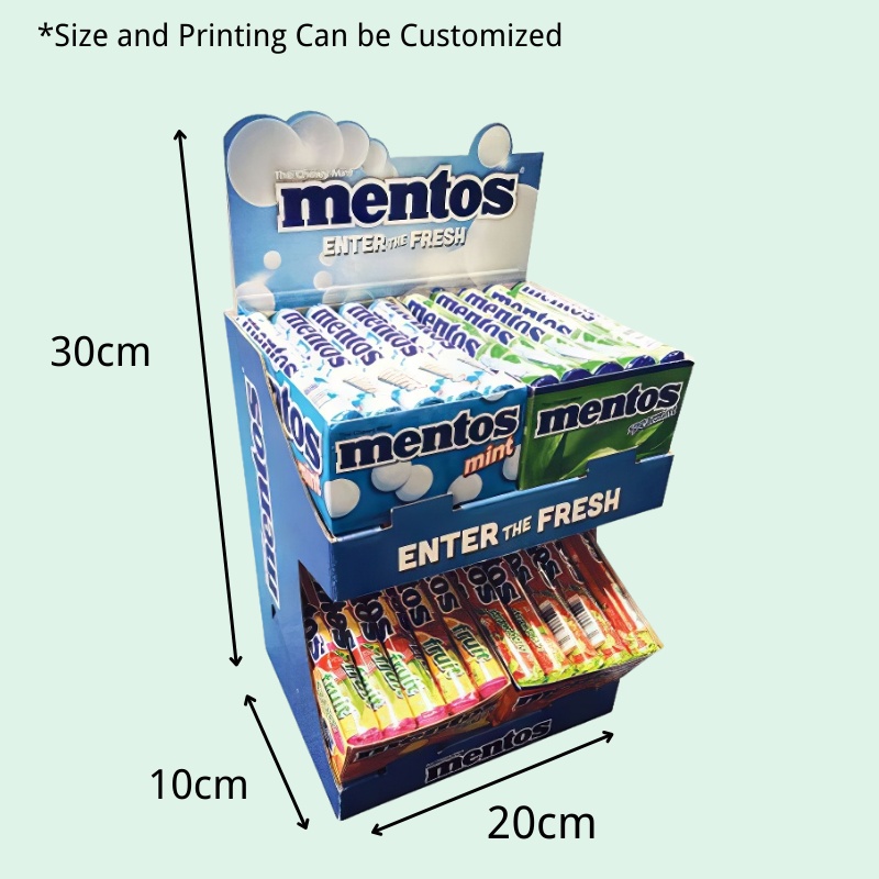 Custom Food Cardboard Counter Display for Candy and snacks with 2 Shelfs-Holidaypac