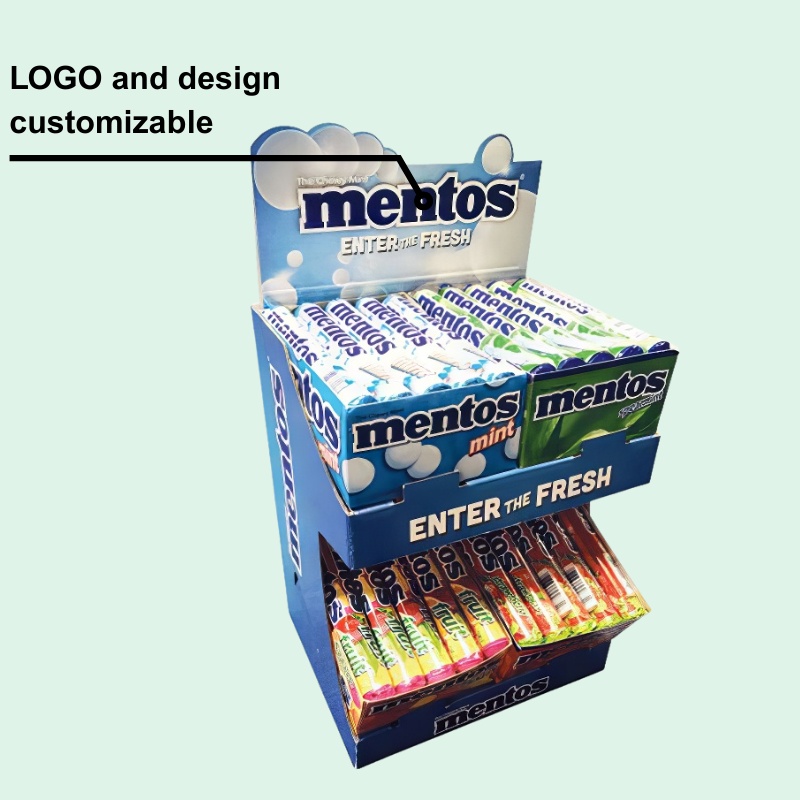 Custom Food Cardboard Counter Display for Candy and snacks with 2 Shelfs-Holidaypac