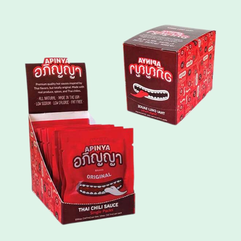 Custom Food Cardboard Counter Display for Thai Chili Sauce with Tiered Shelves-Holidaypac