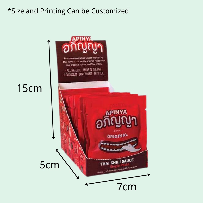 Custom Food Cardboard Counter Display for Thai Chili Sauce with Tiered Shelves-Holidaypac