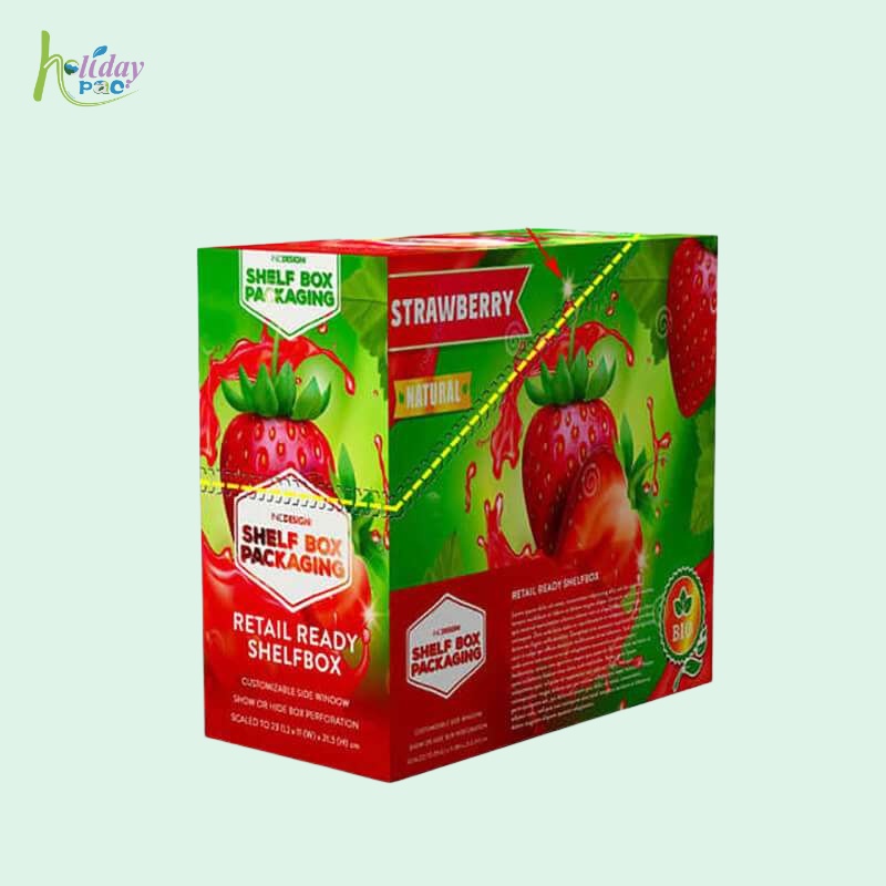 Custom Tear Off Box for Shipping Strawberries-Holidaypac