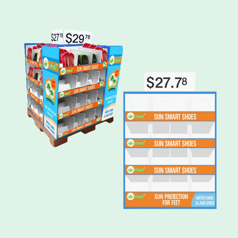 Custom 4-Sided Cardboard Full Pallet Display Box for Shoe-Holidaypac