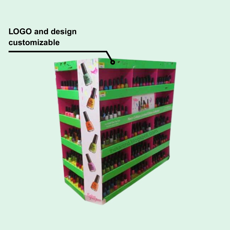 Custom Printing Cardboard Display Shelf for Bottles, Corrugated Paper Stackable Pallet Rack for Kids Toys Book Retail