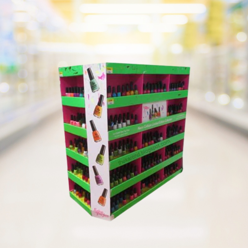 Custom Printing Cardboard Display Shelf for Bottles, Corrugated Paper Stackable Pallet Rack for Kids Toys Book Retail