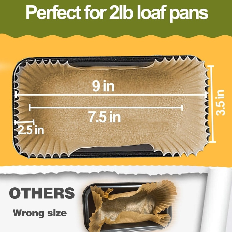 Wholesale Non-Stick Bread Loaf Pan 9x5 inch Parchment Liners for Baking - Holidaypac