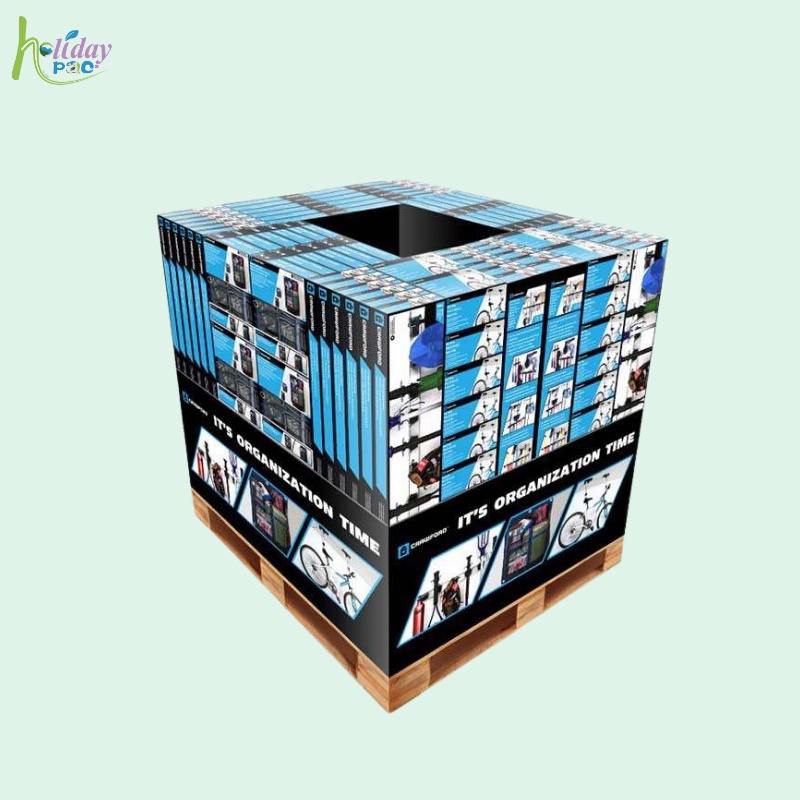 Custom 4 - Sided Cardboard Full Pallet Display for Storage-Holidaypac