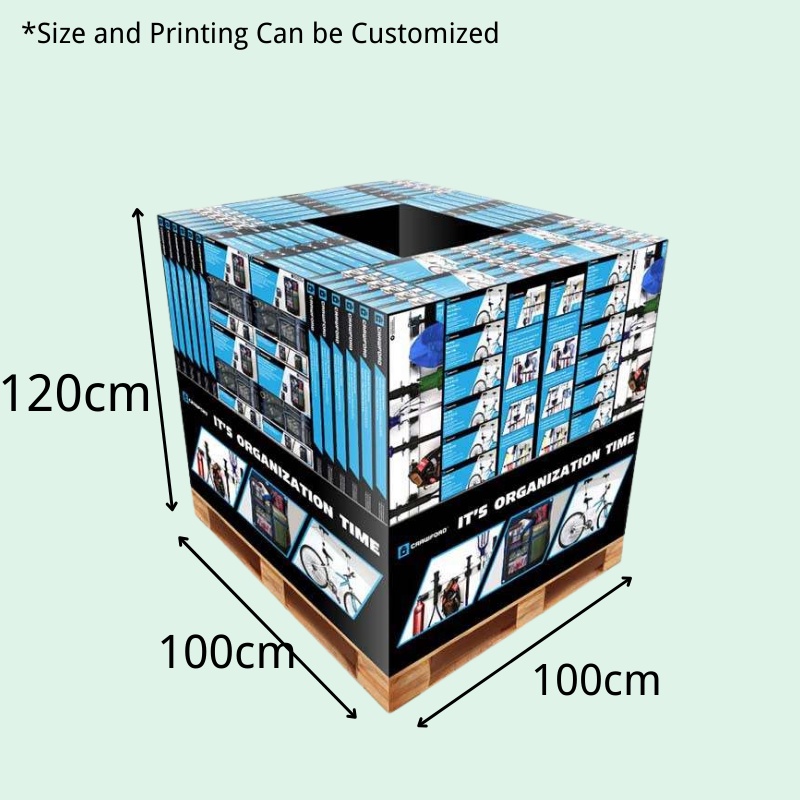 Custom 4 - Sided Cardboard Full Pallet Display for Storage-Holidaypac