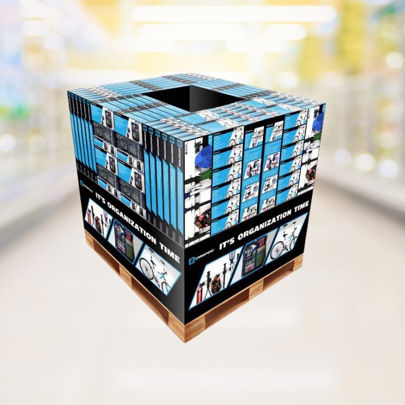 Custom 4 - Sided Cardboard Full Pallet Display for Storage-Holidaypac