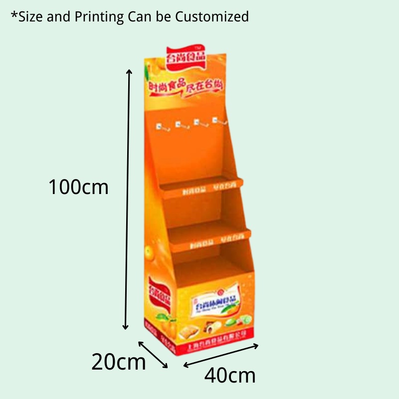 Custom 3-Tier Merchandising  Hooks Display for Chips-Holidaypac