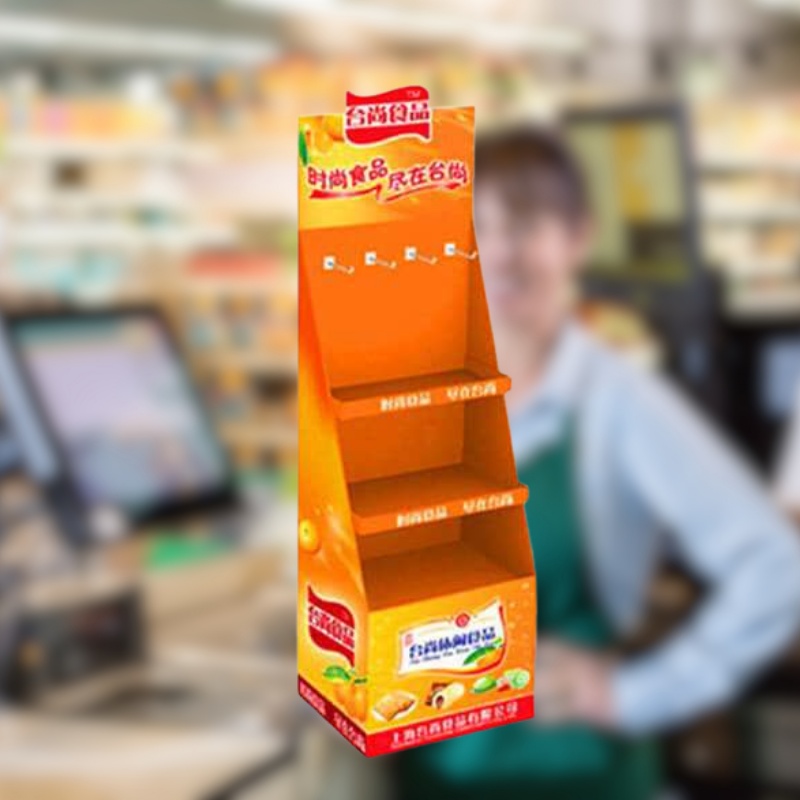 Custom 3-Tier Merchandising  Hooks Display for Chips-Holidaypac
