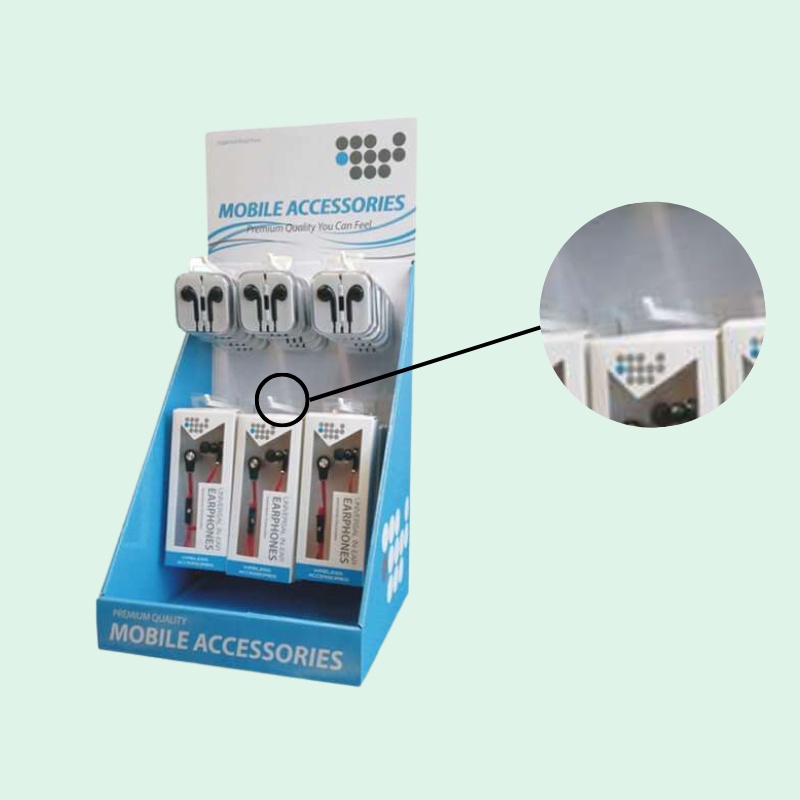   Custom Eco-Friendly Hooks Display for Mobile Accessories with Header - Holidaypac