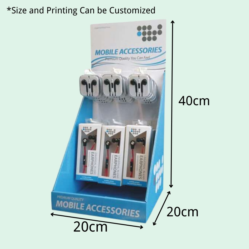   Custom Eco-Friendly Hooks Display for Mobile Accessories with Header - Holidaypac