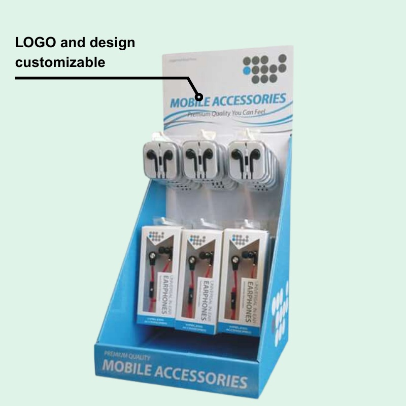   Custom Eco-Friendly Hooks Display for Mobile Accessories with Header - Holidaypac