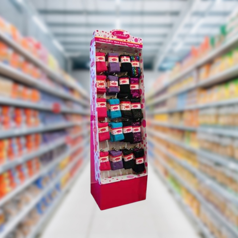 Best Selling Hook Display Tier Corrugated Floor Display Show Shelf From Chinese Factory - Holidaypac