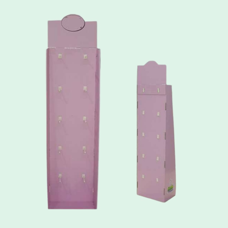 Retail Sock Hang Package Hook Display Cardboard Floor Stand Cardboard Display Stands With Hooks HLD-F902 - Holidaypac