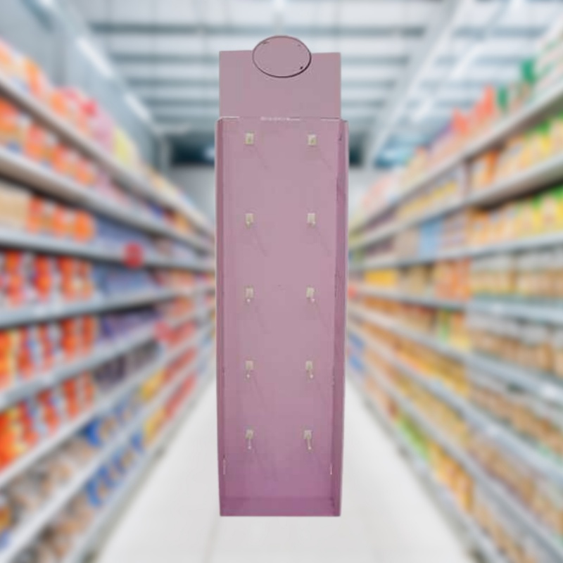 Retail Sock Hang Package Hook Display Cardboard Floor Stand Cardboard Display Stands With Hooks HLD-F902 - Holidaypac