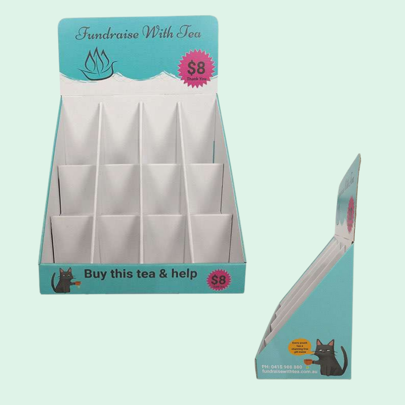 Custom Retail Counter Display for Tea with Multiple Dividers-Holidaypac