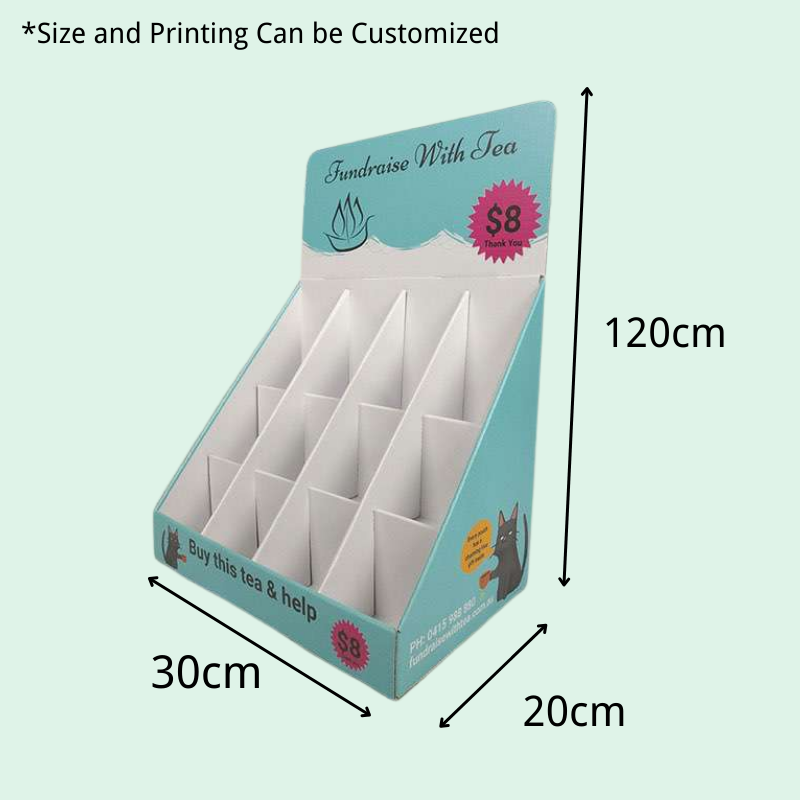 Custom Retail Counter Display for Tea with Multiple Dividers-Holidaypac