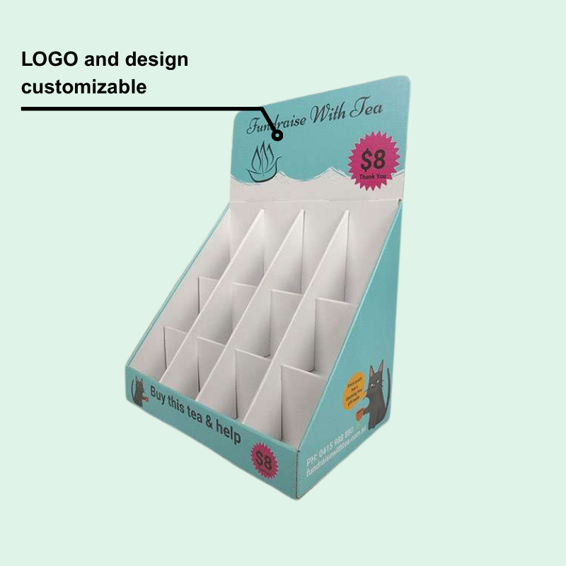 Custom Retail Counter Display for Tea with Multiple Dividers-Holidaypac