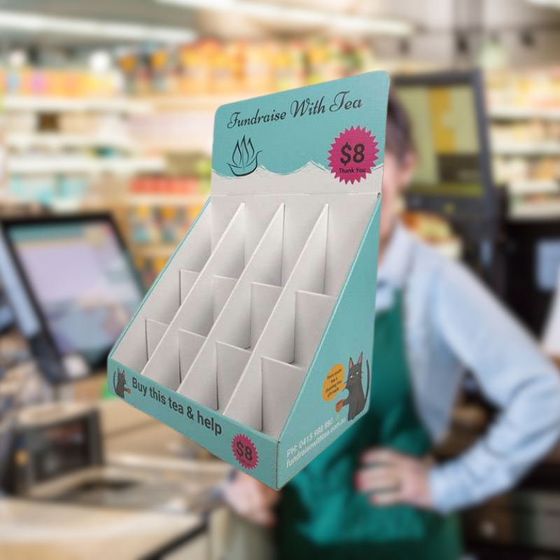 Custom Retail Counter Display for Tea with Multiple Dividers-Holidaypac