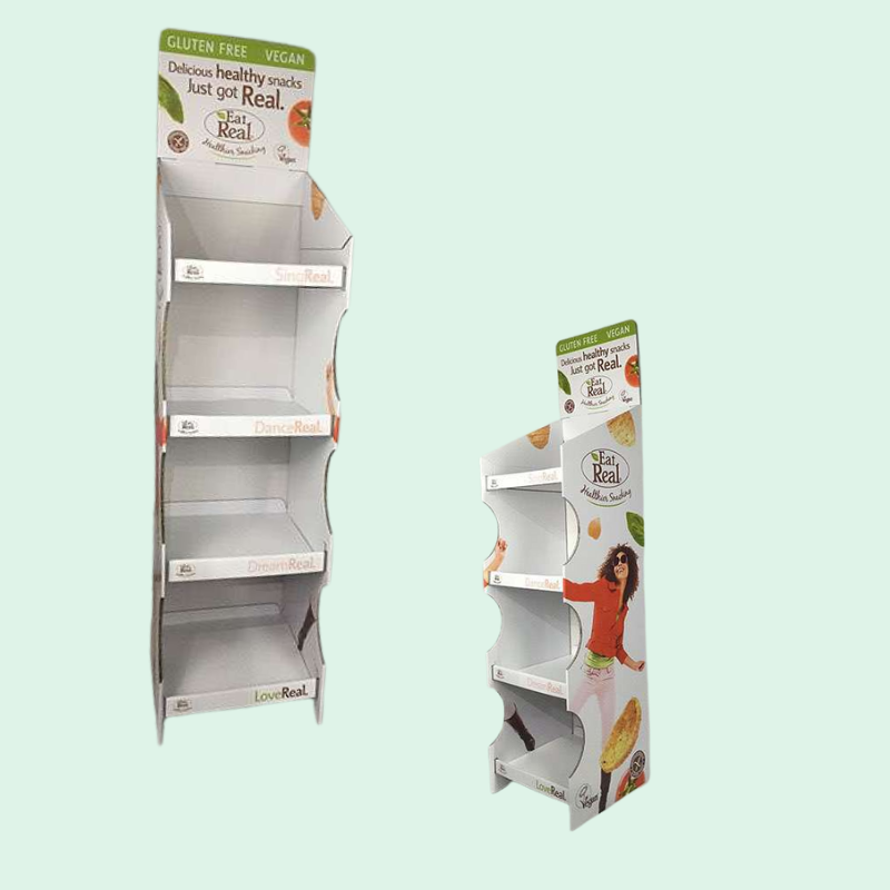 Custom High-capacity Floor Display for Healthy Snacks with 4 Shelves-Holidaypac