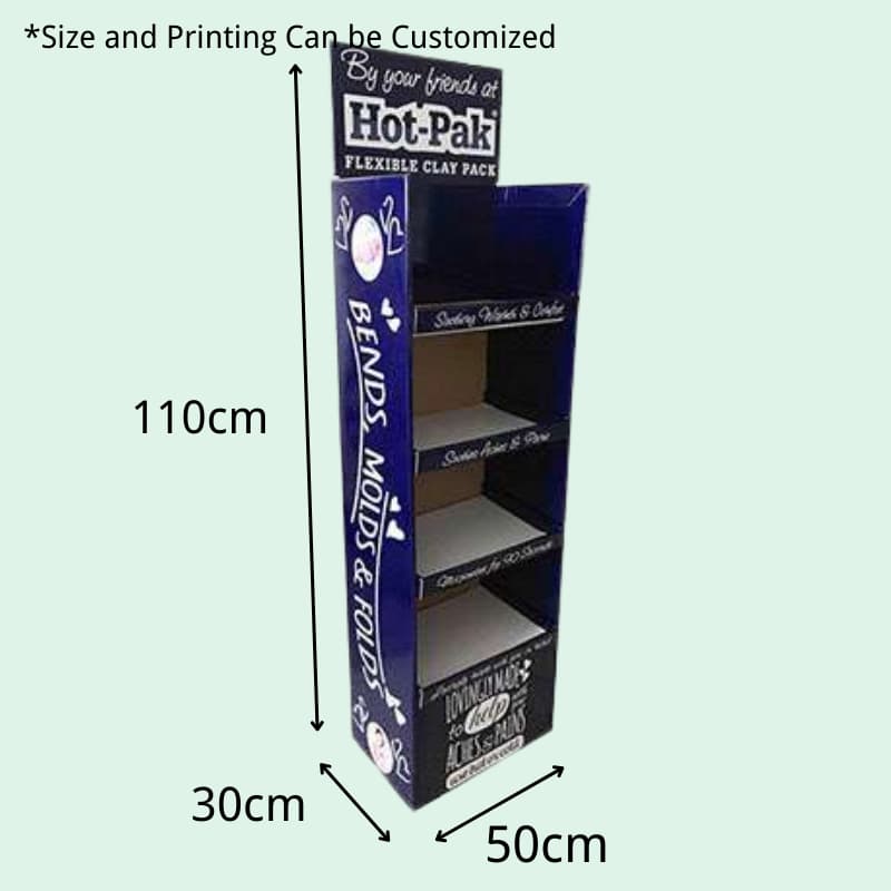 Custom Corrugated POS Display Stand with 4 Tier for Snack – Holidaypac