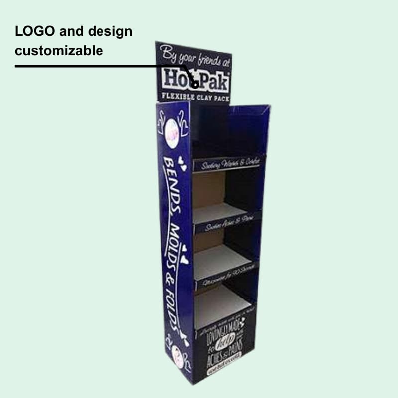 Custom Corrugated POS Display Stand with 4 Tier for Snack – Holidaypac