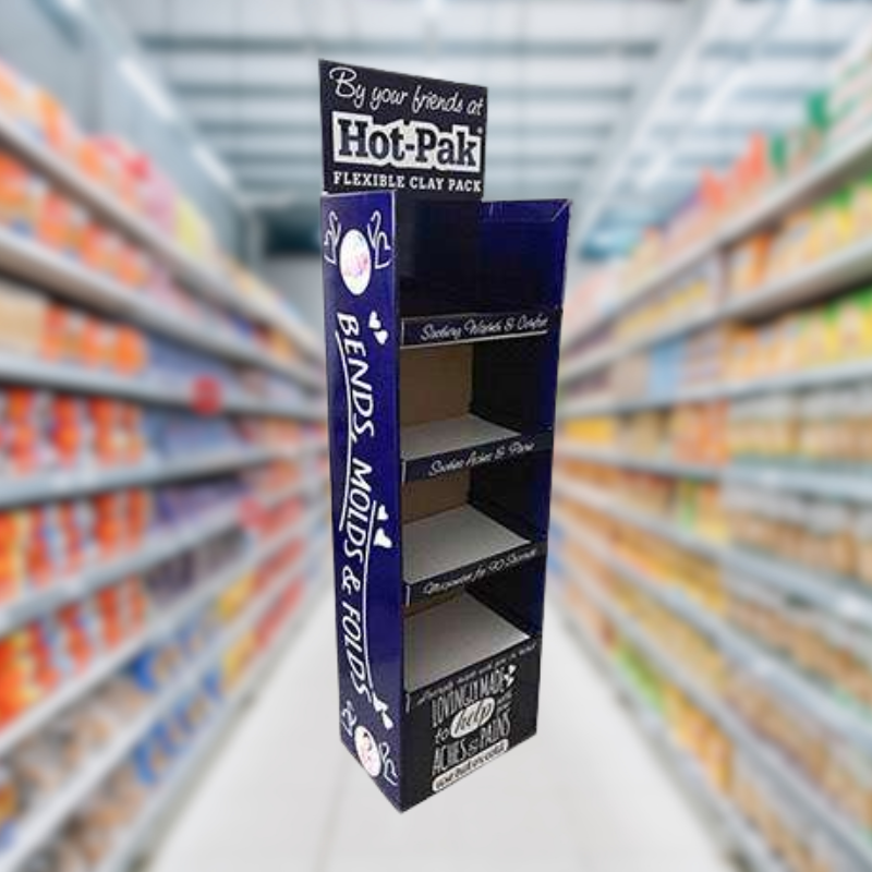 Custom Corrugated POS Display Stand with 4 Tier for Snack – Holidaypac