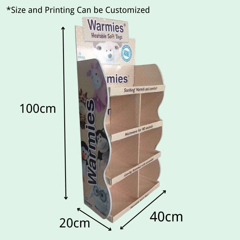 Custom Best Price Cardboard Display Units for Soft Toys with 4 Tiers and Divider-Holidaypac