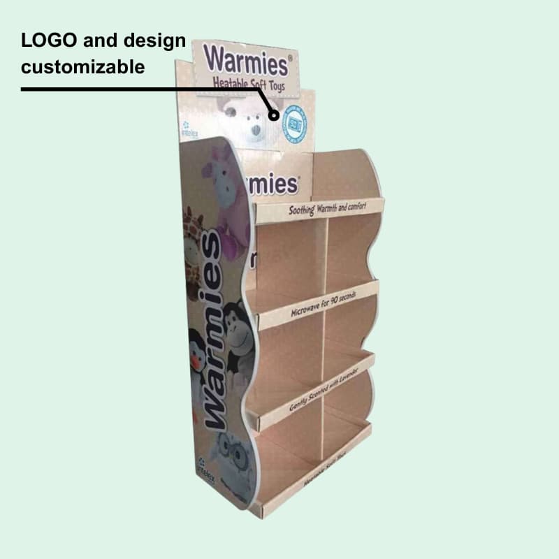 Custom Best Price Cardboard Display Units for Soft Toys with 4 Tiers and Divider-Holidaypac