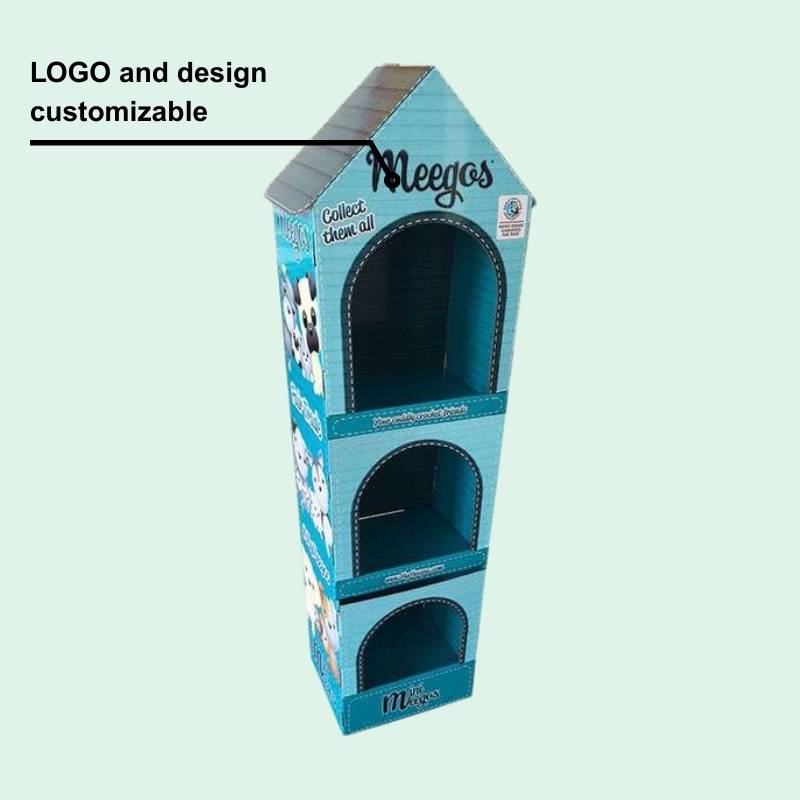 Custom 3 Tier House Cardboard Market Stand for Toys - Holidaypac