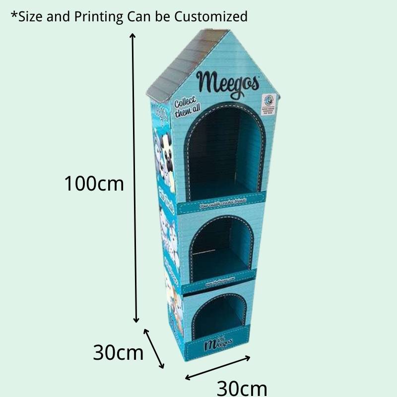Custom 3 Tier House Cardboard Market Stand for Toys - Holidaypac
