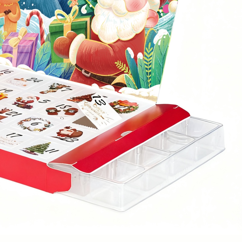 Custom Christmas Clap Advent Calendar Countdown Box with 24 Pockets Blister Tray - Holidaypac