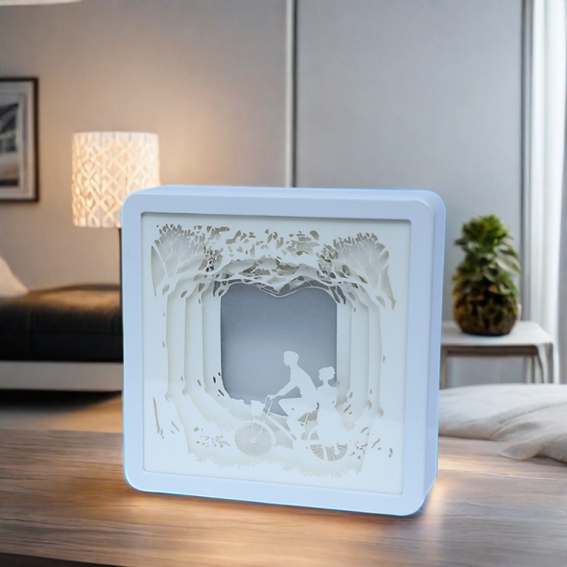Custom LED Diorama Wall Artwork Frame Paper Cut Night Light Box - Holidaypac