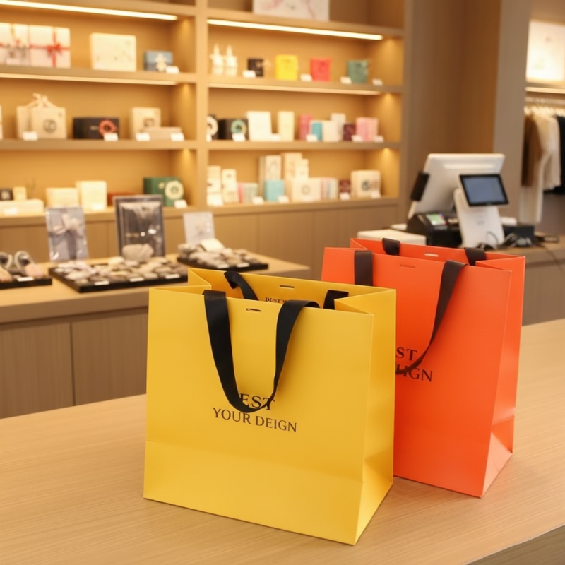 Custom Luxury Paper Shopping Bags with Logo Printing for Retail and Gift Packaging