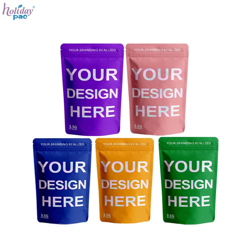 Custom Stand up Plastic Zip Lock Pouches for Food Packing Bags - Holidaypac