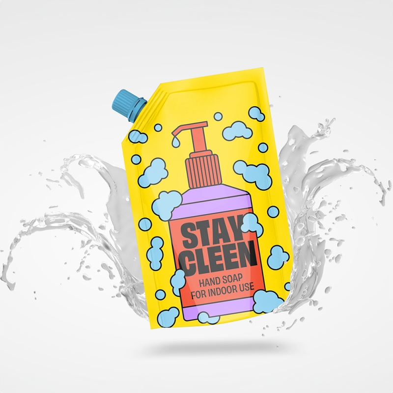 Custom Reusable Aluminum Foil Printing Spout Pouch for Liquid Shampoo