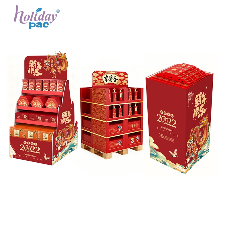 Custom Red Pallet Display for Lunar New Year Gifts - Holidaypac Custom Red Pallet Display for Lunar New Year Gifts - Holidaypac