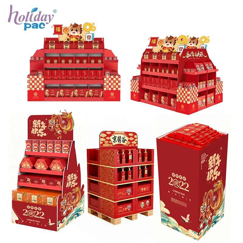 Custom Red Pallet Display for Lunar New Year Gifts - Holidaypac Custom Red Pallet Display for Lunar New Year Gifts - Holidaypac