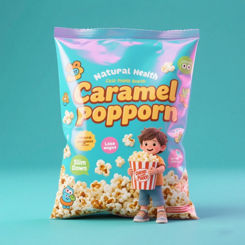 Custom Aluminum Foil Back-Sealed Flat Pillow Pouch Bag for Popcorn - Holidaypac