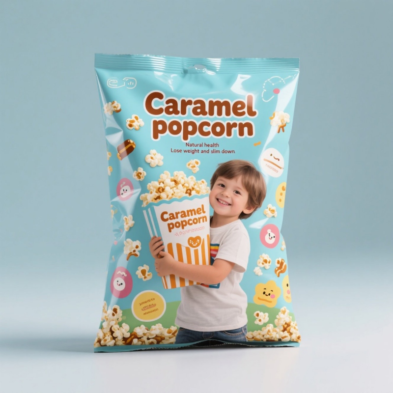 Custom Aluminum Foil Back-Sealed Flat Pillow Pouch Bag for Popcorn - Holidaypac Custom Aluminum Foil Back-Sealed Flat Pillow Pouch Bag for Popcorn - Holidaypac