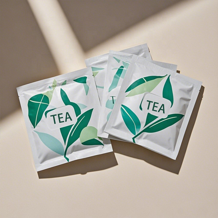 Custom Three Side Seal Flat Pouch with Easy Tear for Green Tea Packaging - Holidaypac