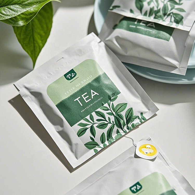 Custom Three Side Seal Flat Pouch with Easy Tear for Green Tea Packaging - Holidaypac Custom Three Side Seal Flat Pouch with Easy Tear for Green Tea Packaging - Holidaypac