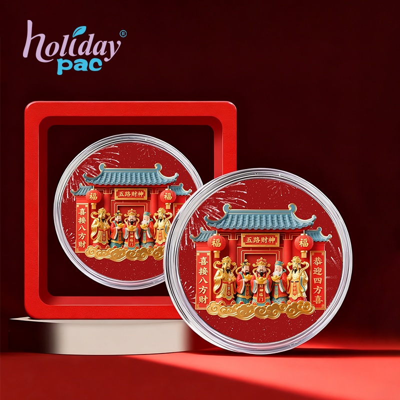 Custom 3D Paper Cut God of Wealth Box with Magnet for Home Decoration - Holidaypac Custom 3D Paper Cut God of Wealth Box with Magnet for Home Decoration - Holidaypac